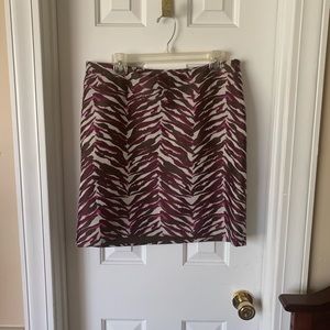 Purple brown creme pencil skirt
